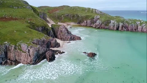 Atlantic side - Argyll and Bute (Beach - 1) Stock Footage 222782404