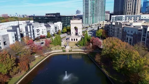 Atlantic Station - Atlanta Drone Footage Stock Footage 293403553