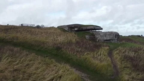 Atlantic Wall Bunker WW2 Drone 库存影片 250645222