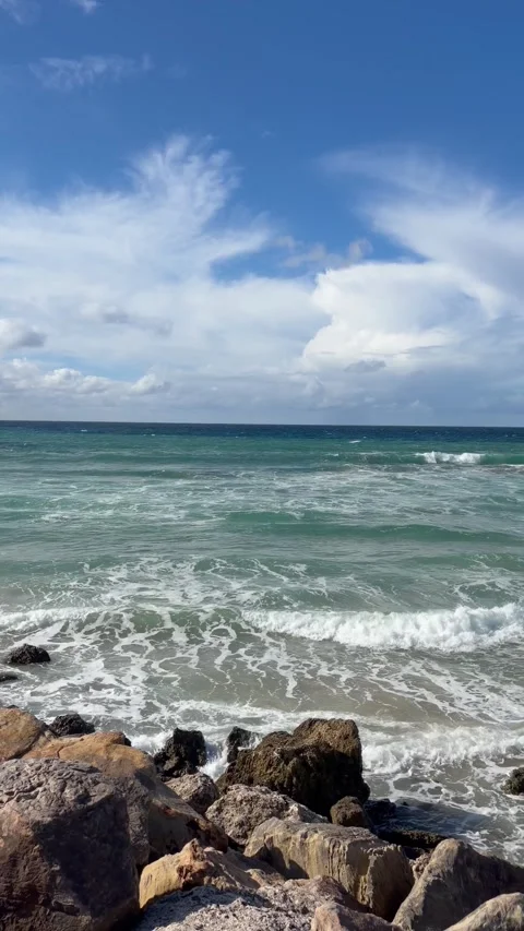 Atlantic Waves on the Shores of Tarifa Stock Footage 327081206