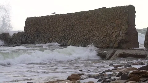 Atlantic waves in slow motion Stock Footage 258304284