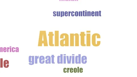 Atlantic Word Cloud Animated Isolated On White 스톡 동영상 103671290