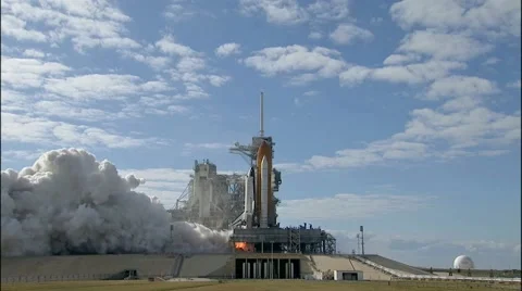 Atlantis Launches With Supplies, Equipment for Station Stock Footage