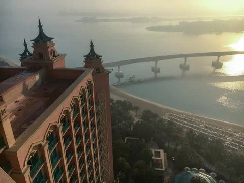 Atlantis Resort View at Sunset Stock Photos