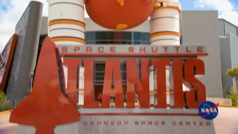 Atlantis space shuttle at Kennedy Space Center Stock Footage 100173231