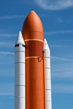 Atlantis space shuttle model , NASA Kennedy Space Center, Apollo Saturn V C.. Foto stock