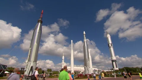 Atlantis space shuttle stack at Kennedy Space Center Visitor Complex Video stock 100172875