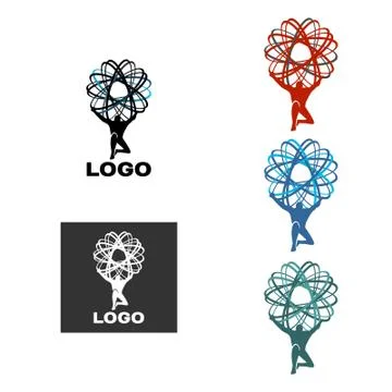Atlas and circle Stock Illustration