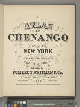 Atlas of Chenango County, New York page Cartographic. Atlases, Maps. 1875.... Stock Photos