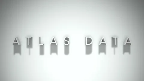 Atlas Data 3D title animation with shadows on a white background Stock Footage 296738105