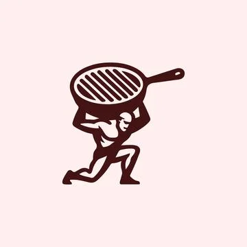 Atlas Grill Logo 스톡 일러스트