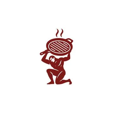 Atlas Grill Logo Ilustração Stock