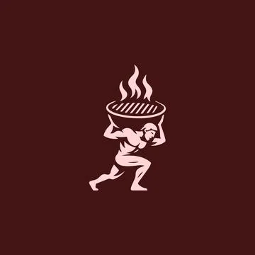 Atlas Grill Logo Ilustração Stock