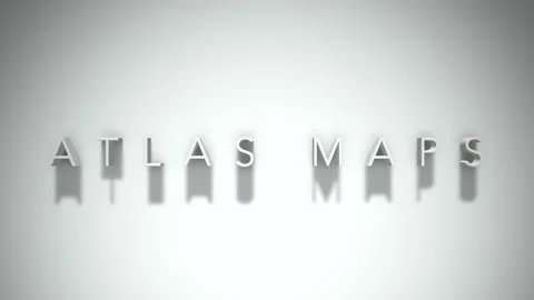 ATLAS MAPS 3D title animation with shadows on a white background Stock Footage 296799073