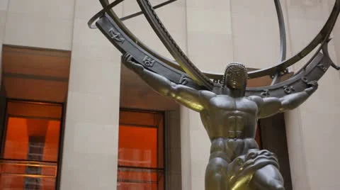 Atlas Statue at Rockefeller Plaza Stock-Footage 12416640
