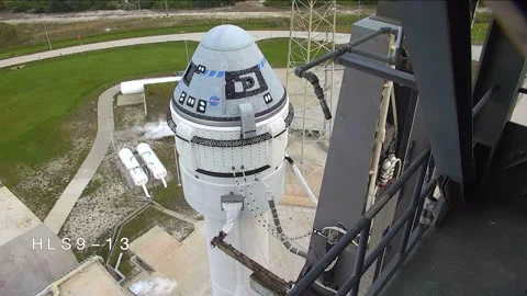 Atlas V Rocket with CST-100 Starliner spacecraft launching from Cape Canaveral Stock Footage 272753277