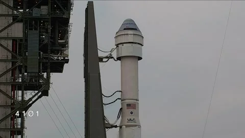 Atlas V Rocket with CST-100 Starliner spacecraft launching from Cape Canaveral Stock Footage 272753400