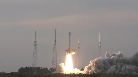 Atlas V Rocket with CST-100 Starliner spacecraft launching from Cape Canaveral Stock Footage 272753441