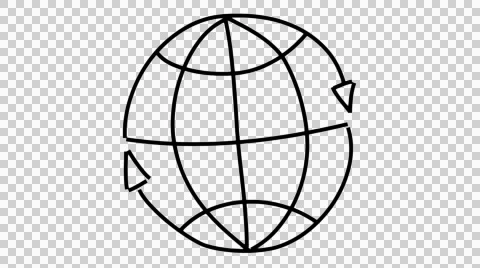 Atlas World Map Globe Internet line drawing illustration animation with transpar Stock Footage 43690643