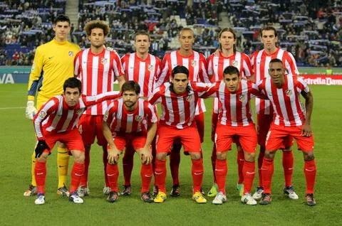 Atletico de Madrid team posing Stock Photos