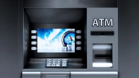 ATM Automated Teller Machine. 3D illustration Stock Illustration