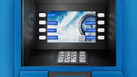 ATM Automated Teller Machine. 3D illustration Stock Illustration