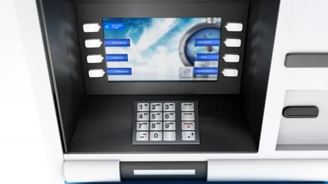 ATM Automated Teller Machine. 3D illustration Stock Illustration
