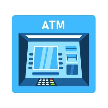 ATM Automated teller machine with current operation. Vector illustration Stock-Illustration