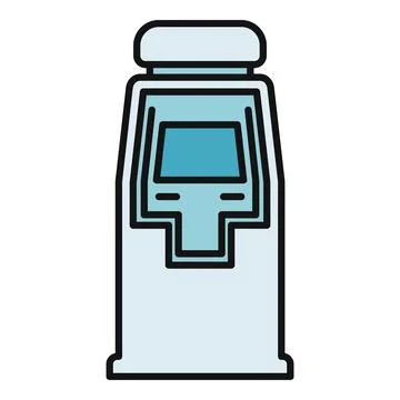 Atm automated teller machine icon vector illustration on white Illustrazione stock