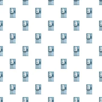 Atm automated teller machine pattern banking financial terminal Stock Illustration