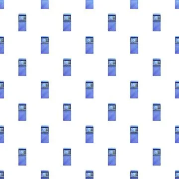 Atm automated teller machine seamless pattern background 스톡 일러스트