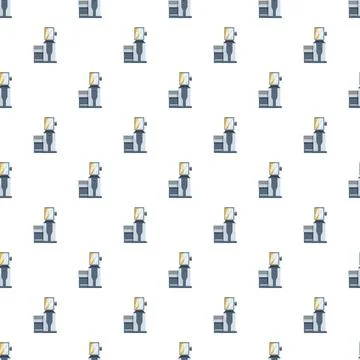 Atm automated teller machine seamless pattern Illustrazione stock