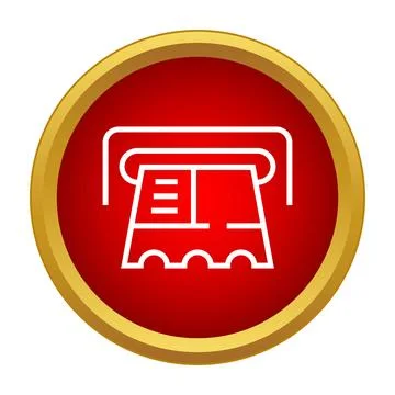 Atm automatic teller machine banking card transaction icon Stock Illustration