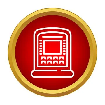 Atm automatic teller machine payment terminal icon Stock Illustration