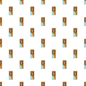 Atm automatic teller machine seamless pattern background 스톡 일러스트