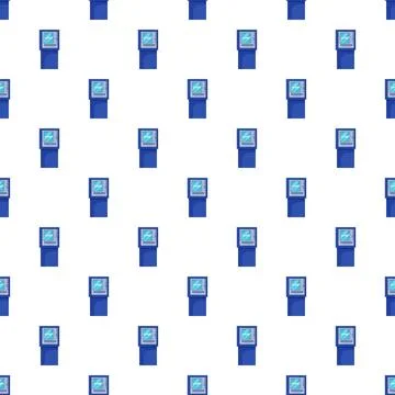 Atm automatic transaction machine seamless pattern background Illustrazione stock