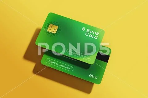 Atm bank card mockup - front and back PSD Template