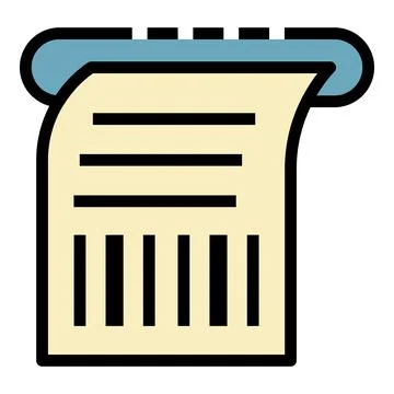 ATM barcode check icon color outline vector Stock-Illustration