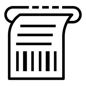 ATM barcode check icon, outline style Stock-Illustration
