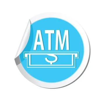 Atm BLUE LABEL Stock Illustration
