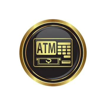 Atm button gold Stock Illustration