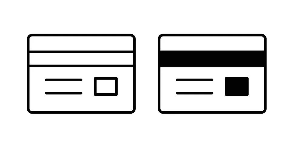 ATM card icon black vector isolated on white Stock Illustration
