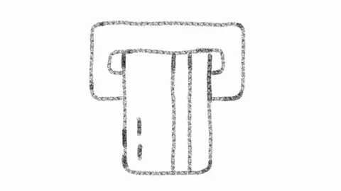 ATM card icon designed with drawing style on chalkboard, animated footage ideal Stock-Footage 117406798