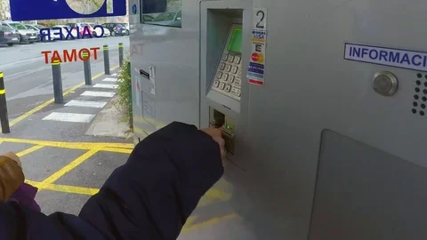 ATM Card Operation Stock Footage 74703774
