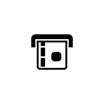 Atm Card Slot Flat Vector Icon Stock Illustration