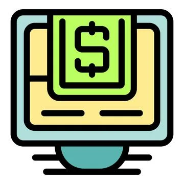 Atm cash machine dispensing us dollar banknotes icon Stock Illustration