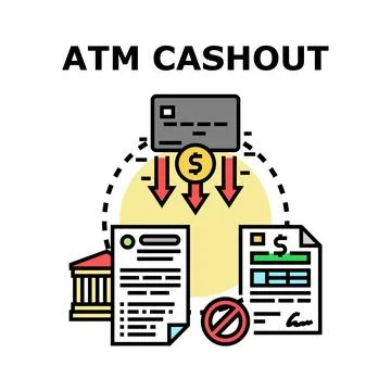 Atm cashout payment refusing financial transaction vector concept Stock Illustration