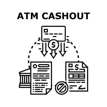 Atm cashout payment refusing financial transaction vector concept Stock Illustration