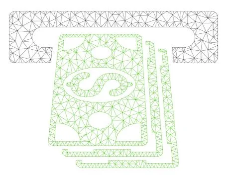 ATM Cashout Polygonal Frame Vector Mesh Illustration Illustrazione stock