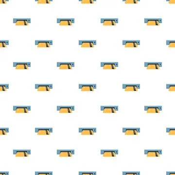Atm credit card insertion pattern seamless background Illustrazione stock